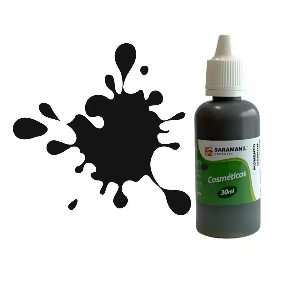 Pigmento para Saboaria Preto - 30 ml - Saramanil