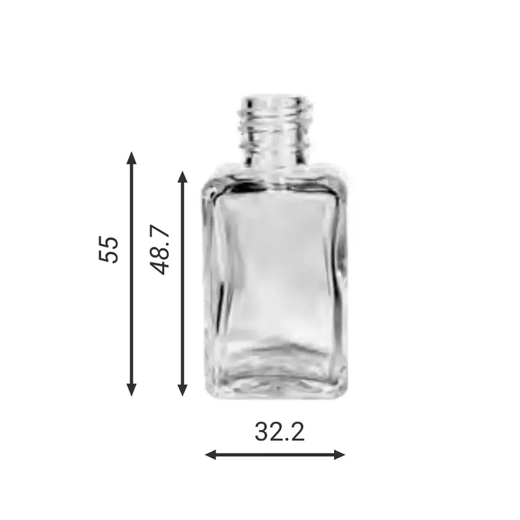 Vidro Quadrado 30 ml Rosca 18/415 Transparente