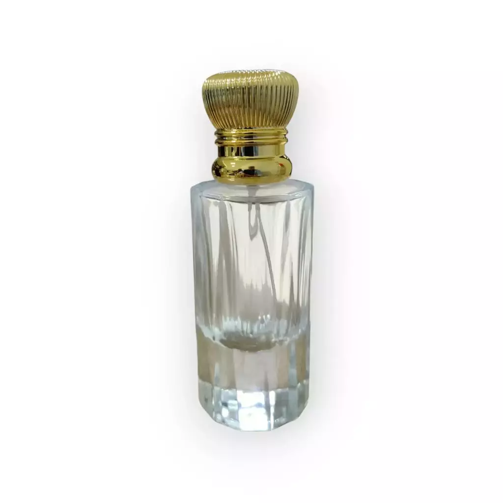 Vidro Perfume Cilíndrico Listrado 50 ml com Válvula de Luxo