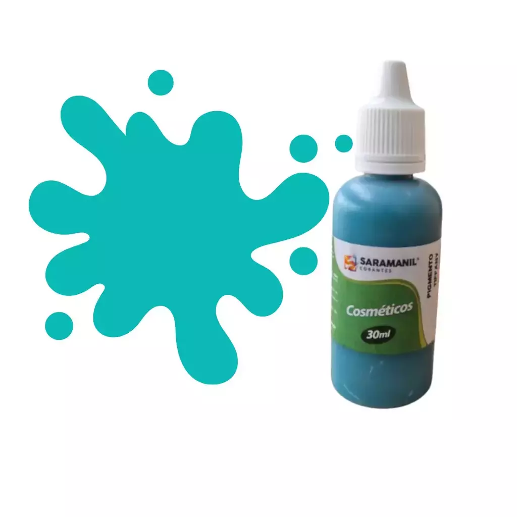 Pigmento para Saboaria Verde Tiffany - 30 ml - Saramanil
