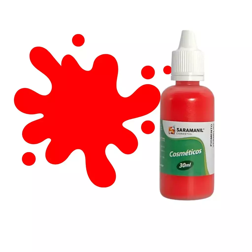 Pigmento para Saboaria Vermelho - 30 ml - Saramanil