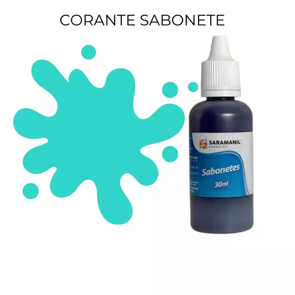 Corante para Saboaria Azul Turquesa - 30 ml - Saramanil