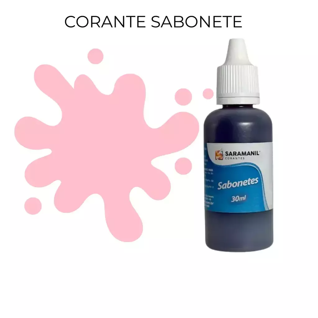 Corante para Saboaria Rosa - 30 ml - Saramanil