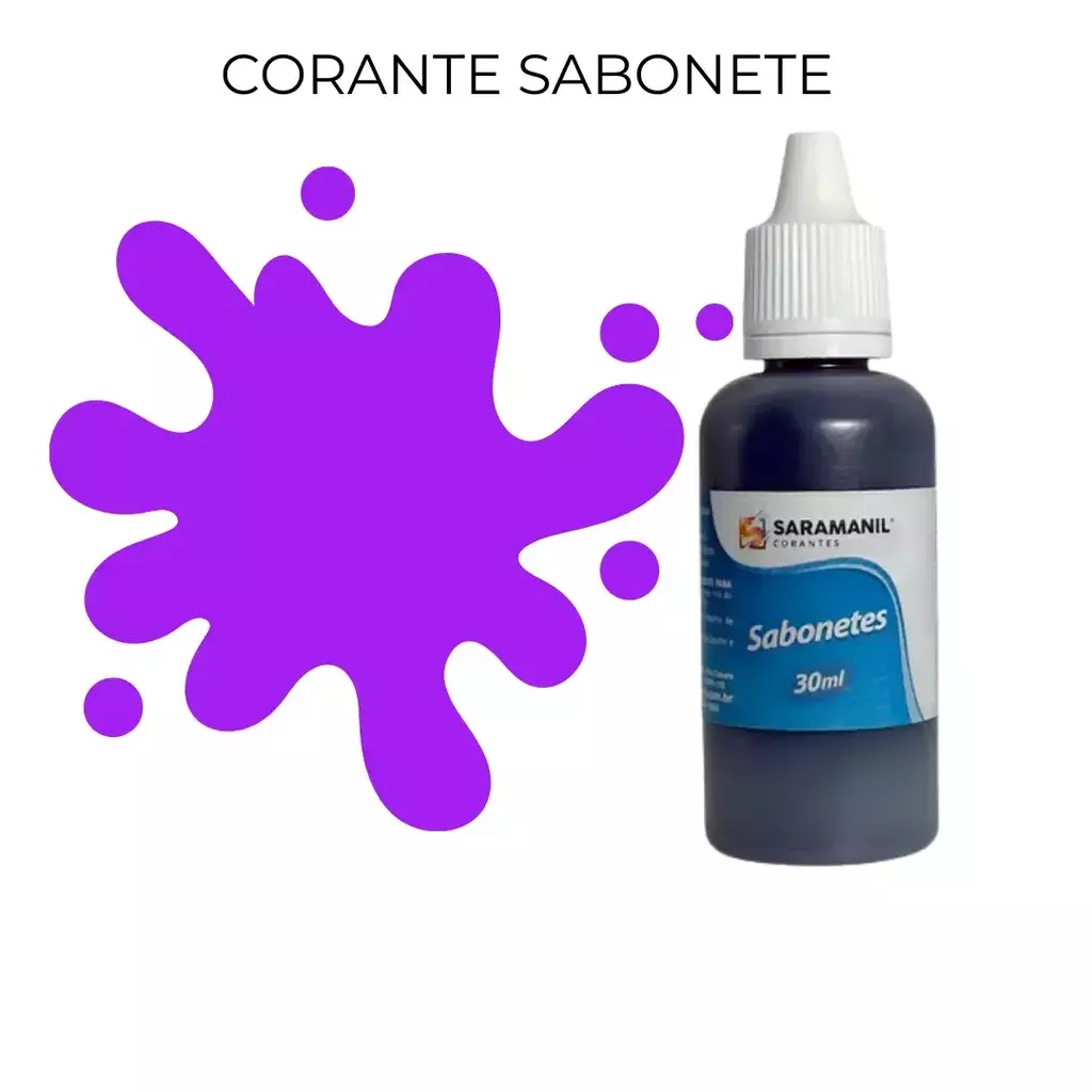 Corante para Saboaria Roxo - 30 ml - Saramanil