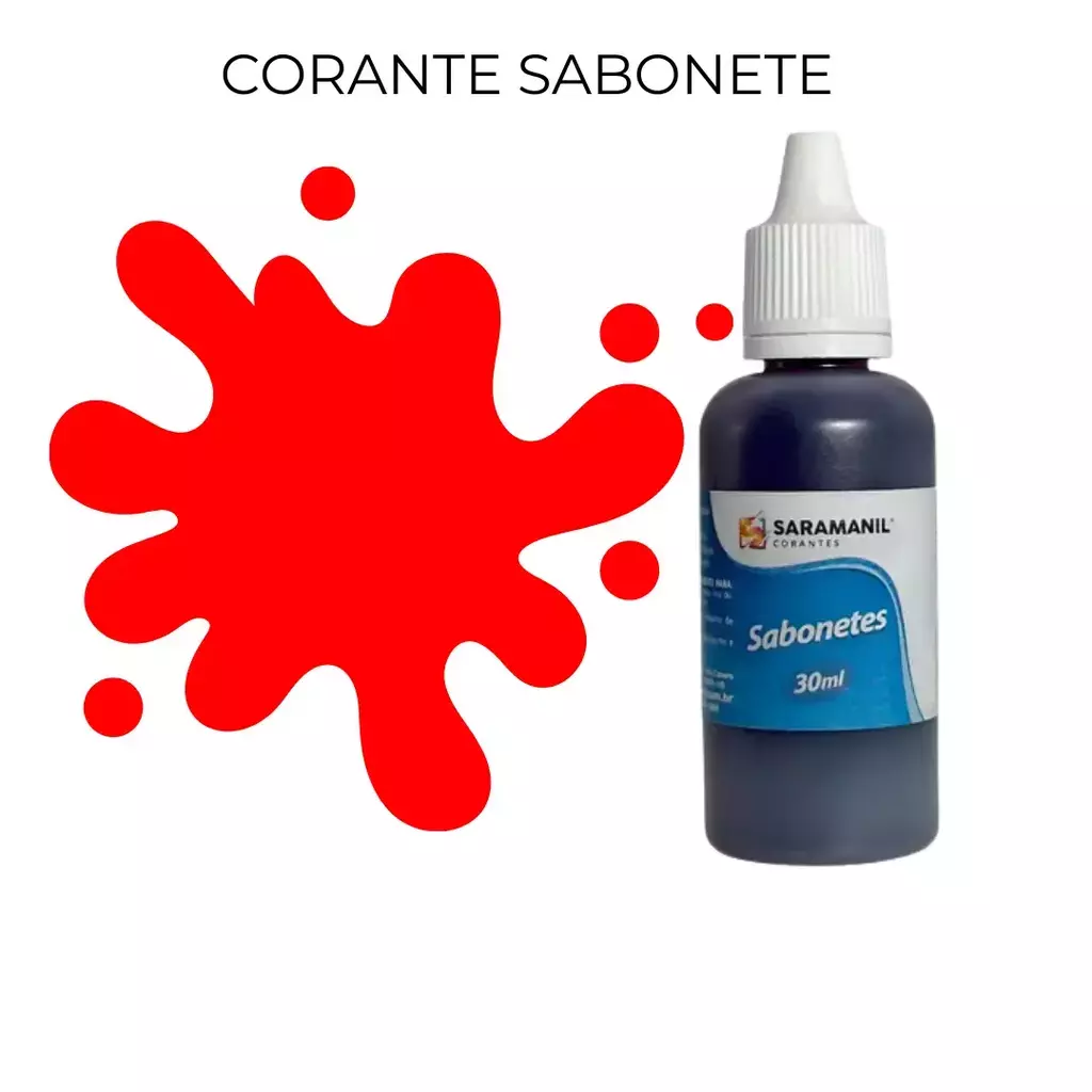 Corante para Saboaria Vermelho Vivo - 30 ml - Saramanil