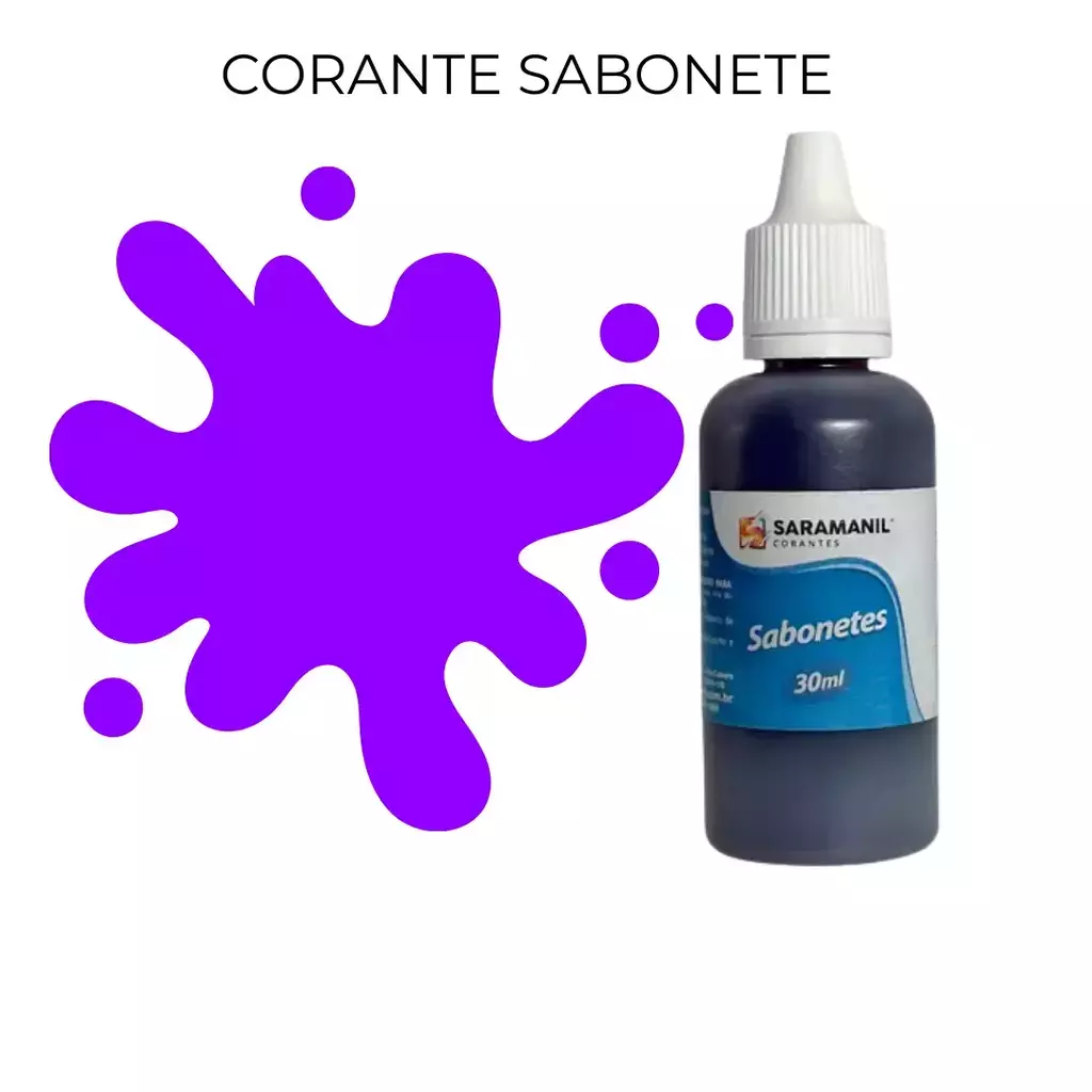 Corante para Saboaria Violeta - 30 ml - Saramanil