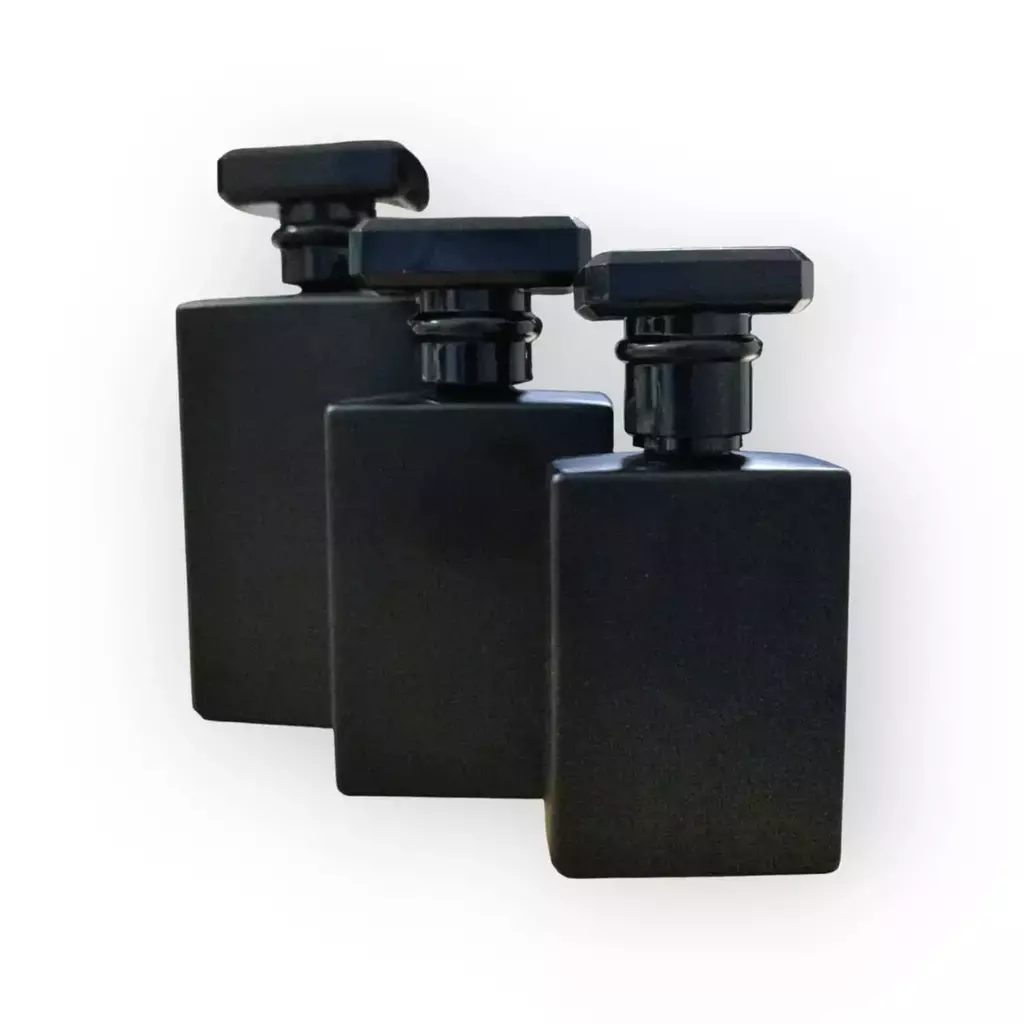 Vidro Lolita Preto 30 ml, 50 ml e 100 ml com Válvula Luxo com Sobretampa