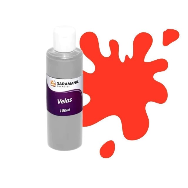 Corante Líquido para Velas Vermelho Fogo Fluorescente - 100 ml - Saramanil