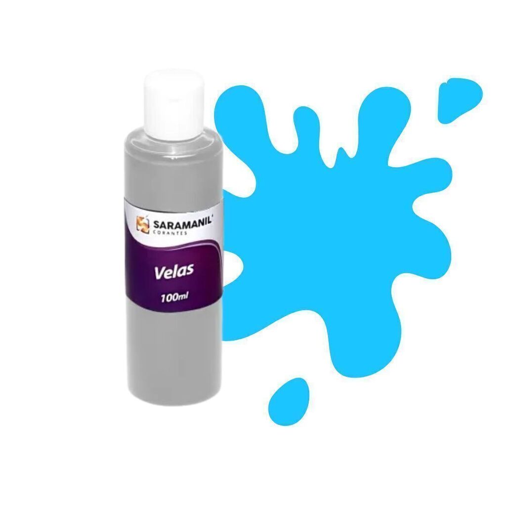 Corante Líquido para Velas Azul Fluorescente - 100 ml - Saramanil