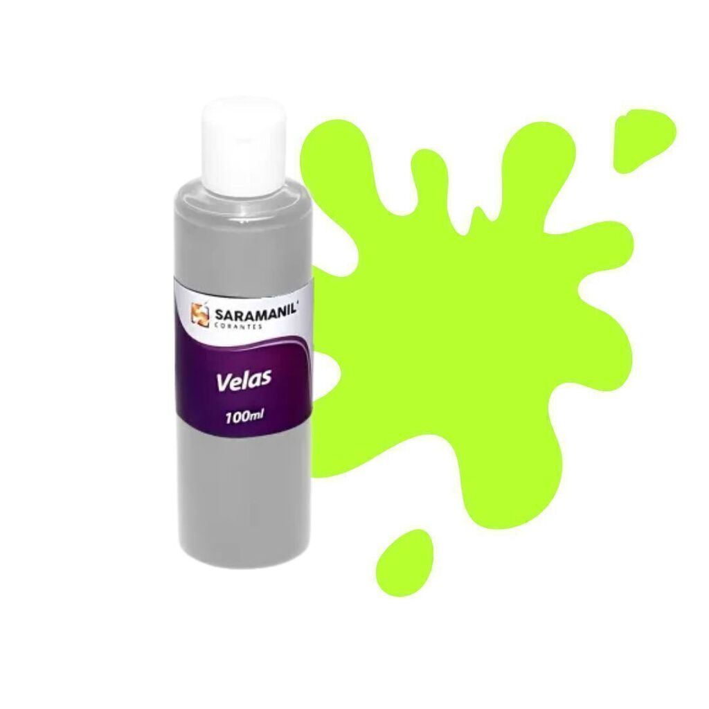 Corante Líquido para Velas Verde Limão Fluorescente - 100 ml - Saramanil
