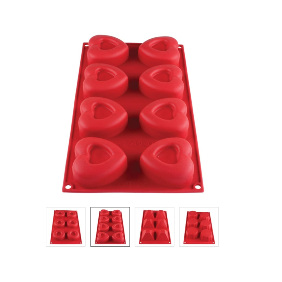 Molde de Silicone coração - 6 cavidades