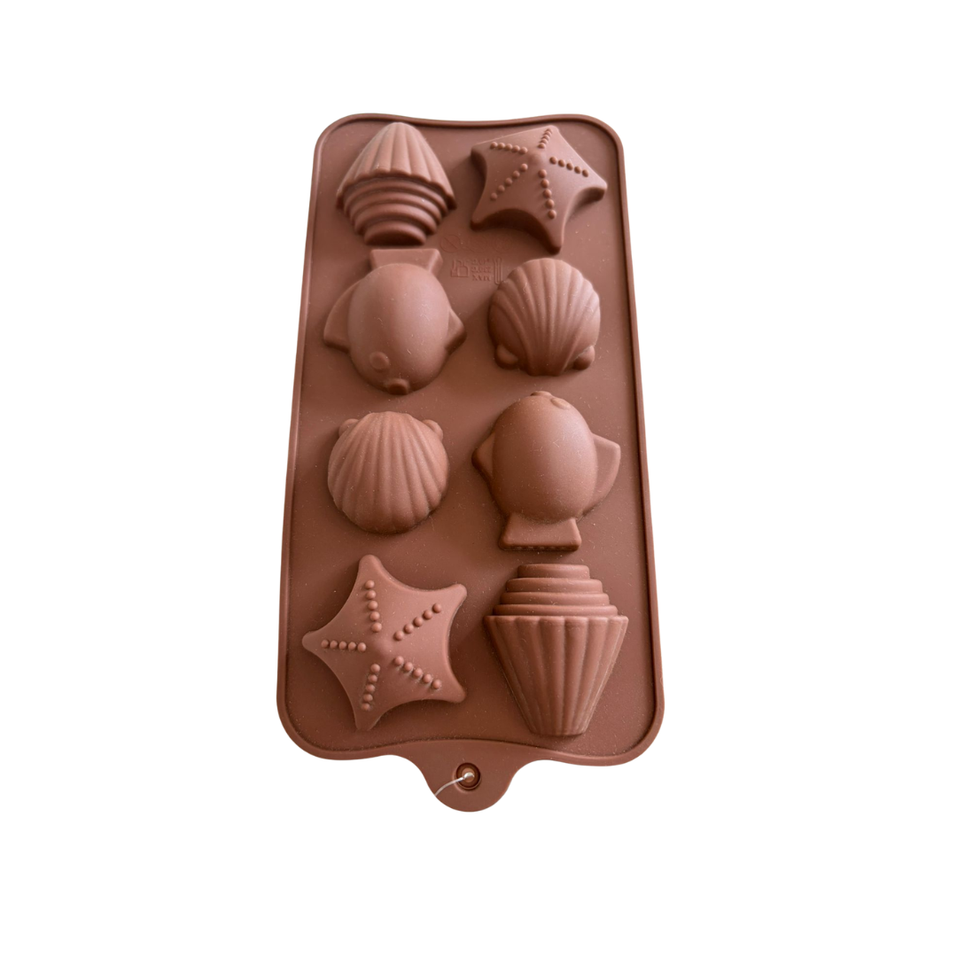 Molde de Silicone Conchinhas do mar - 8 Cavidades para Chocolates, Sabonetes e Artesanato