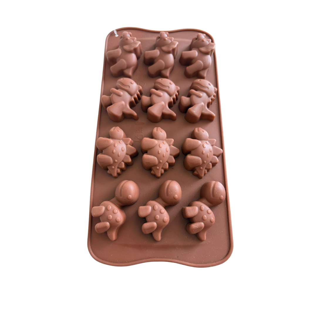Molde de Silicone dinossaurinho - 8 Cavidades para Chocolates, Sabonetes e Artesanato