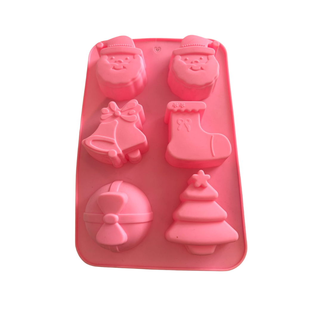 Molde de Silicone tema natalino - 6 Cavidades para Chocolates, Sabonetes e Artesanato