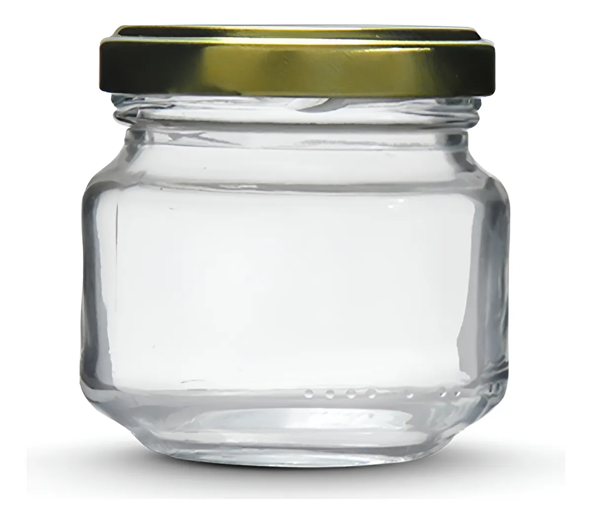 Vidro Pote Papinha 120 ml com Tampa Metálica Dourada