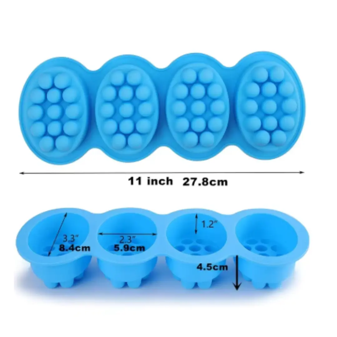 Molde de Silicone para sabonete de massagem com 4 cavidades