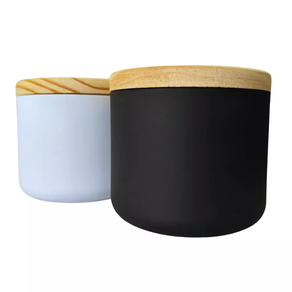 Pote Cozy para Velas – Polímero 200 g Cor Branca e Preta