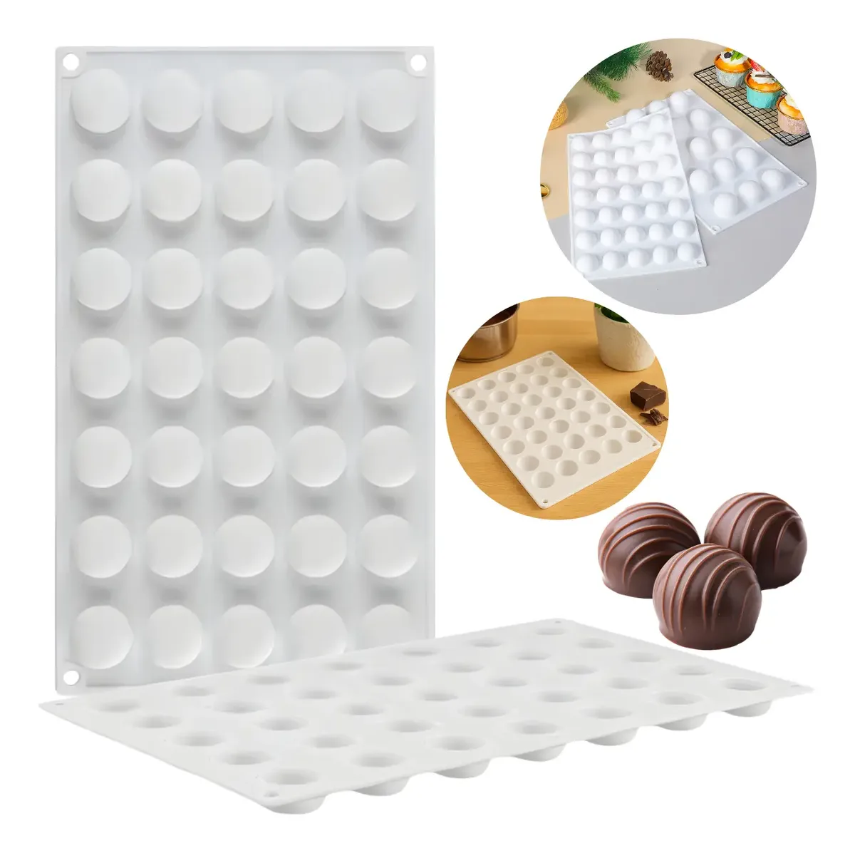 Molde de Silicone Mini Domos Chocolate Bombom Sabonete