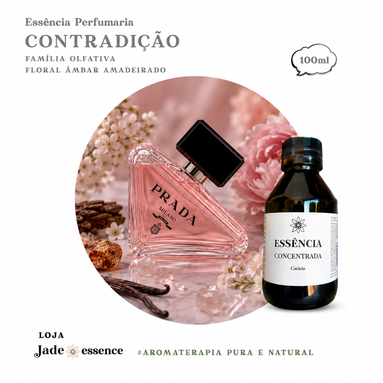 Essência Concentrada Contradição - Linha Perfumaria Fina - Inspiração Prada Paradoxe - 100 ml